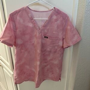 FIGS RARE Cloud Pink V-Neck Scrub Top in MEDIUM and matching scrub joggers in LG
